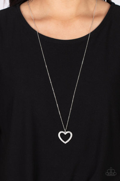 Dainty Darling - White Necklace Heart