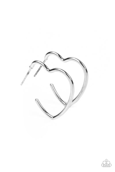 Burnished Beau - Silver Earring Heart