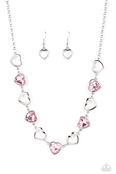 Contemporary Cupid - Pink Necklace Heart