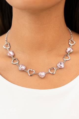 Contemporary Cupid - Pink Necklace Heart