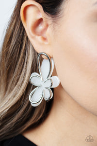 Glimmering Gardens - White Earrings