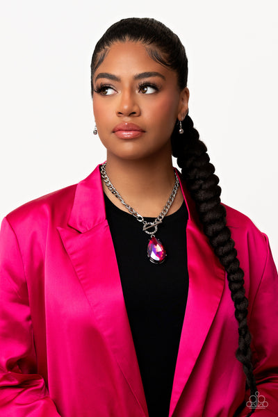 Edgy Exaggeration - Pink Necklace LOP 05/2023