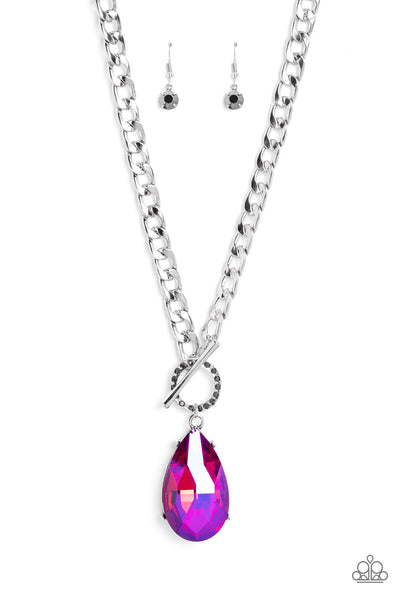 Edgy Exaggeration - Pink Necklace LOP 05/2023