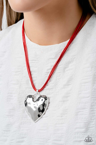 Confident Courtship - Red Necklace Heart