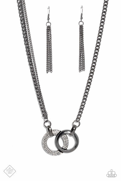 Phenomenal Powerhouse - Black Gunmetal Necklace Fashion Fix 02/2023