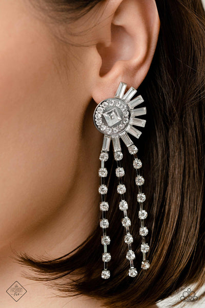 Torrential Twinkle - White Earrings  Fashion Fix 05/2023