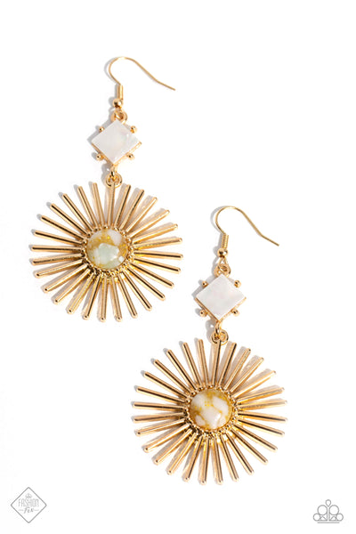 Seize the Sunburst - Gold Earrings Fashion Fix 09/2023