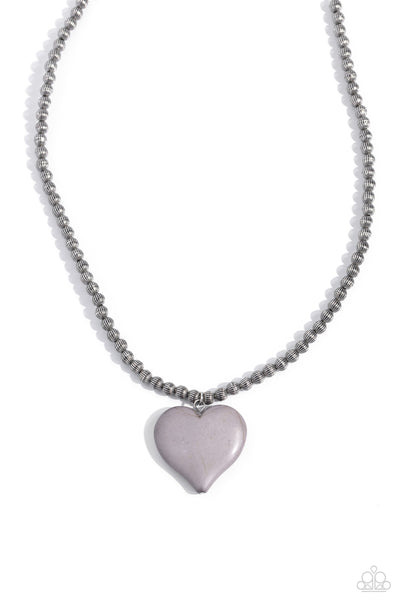 Picturesque Pairing - Silver Necklace Heart