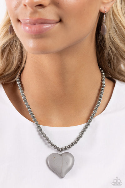 Picturesque Pairing - Silver Necklace Heart