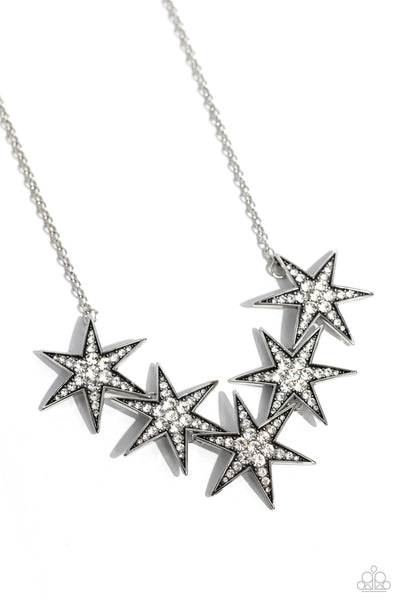 Rockstar Ready - White Necklace Stars