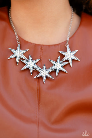 Rockstar Ready - White Necklace Stars