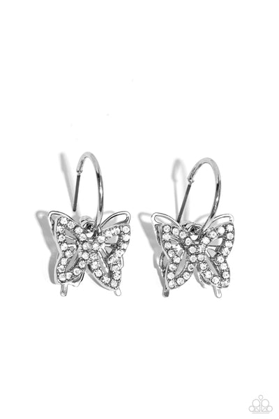 Lyrical Layers - White Earrings Butterfly