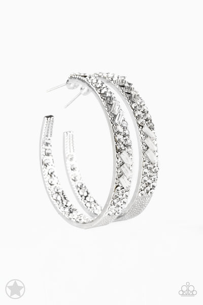 GLITZY By Association silver blockbuster earrings