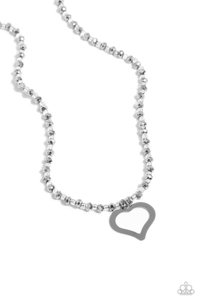 Faceted Factor - Silver Necklace Heart