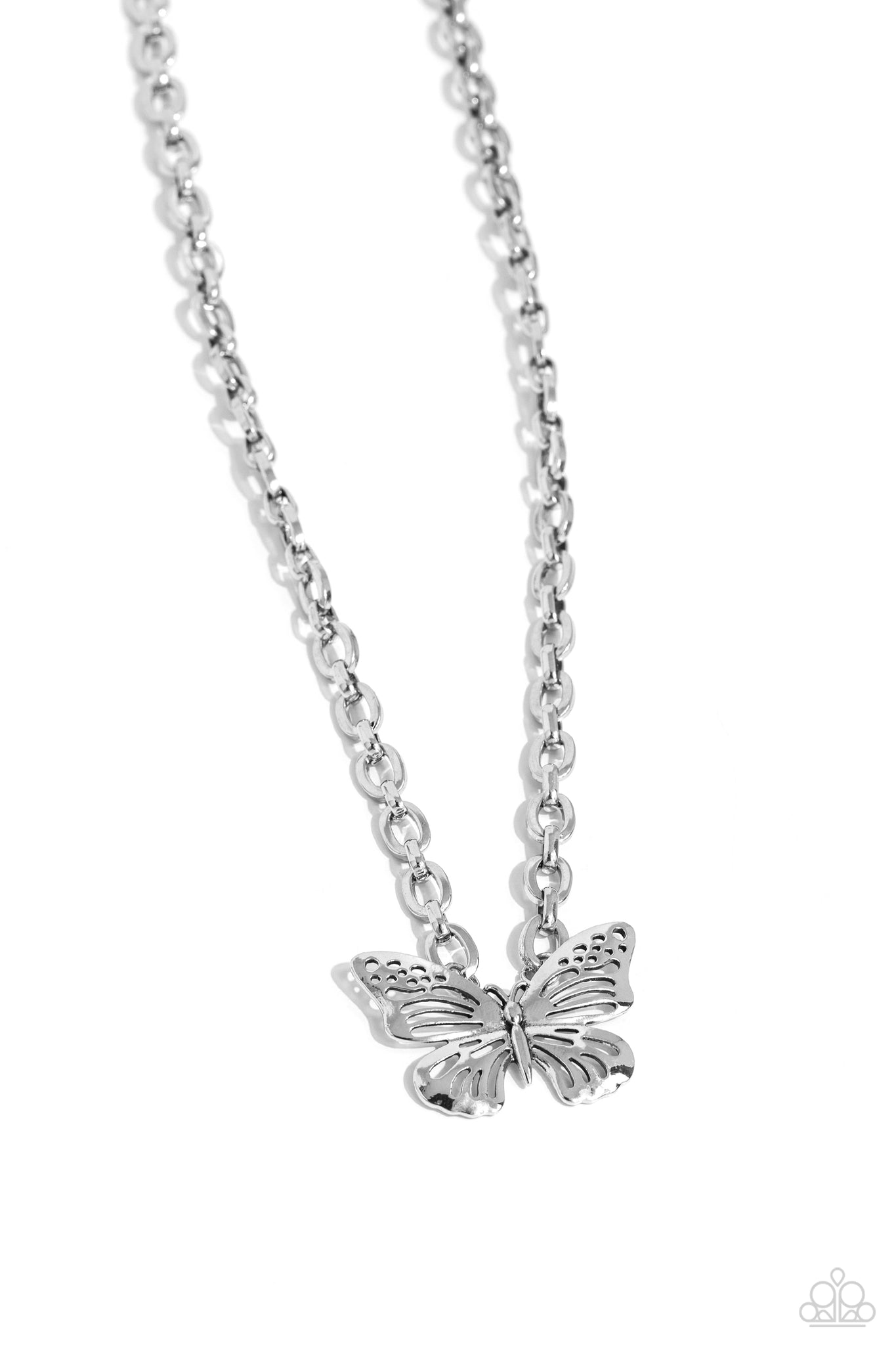 Midair Monochromatic - Silver Necklace Butterfly