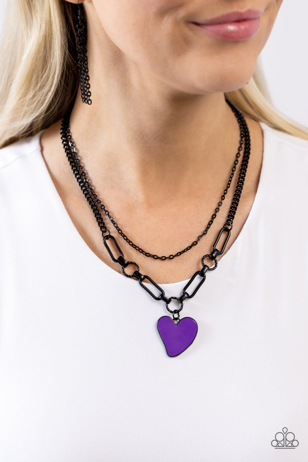 Carefree Confidence - Purple Necklace Heart