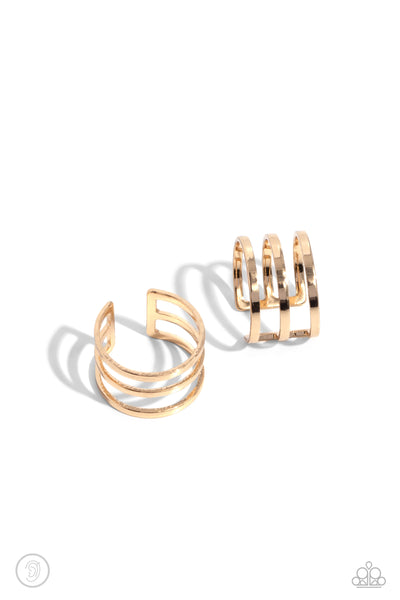 Metro Mashup Gold Ear Cuff