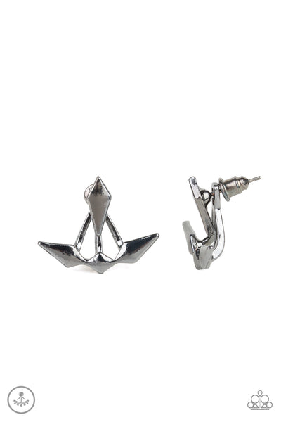 Metal Origami - Black Gunmetal Earring