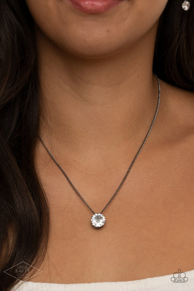 What A Gem - Gunmetal Necklace