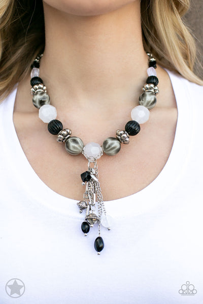 Break A Leg! Black/White Blockbuster necklace