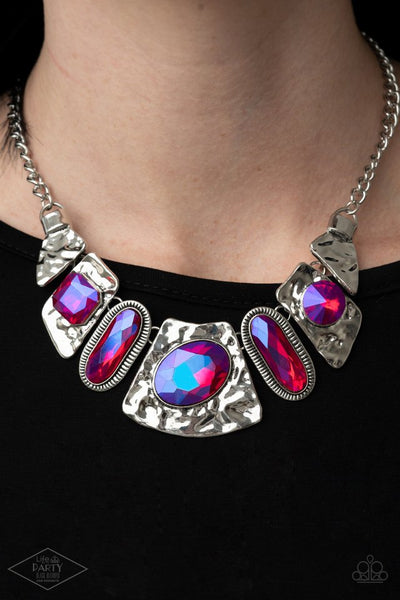 Futuristic Fashionista Pink Necklace