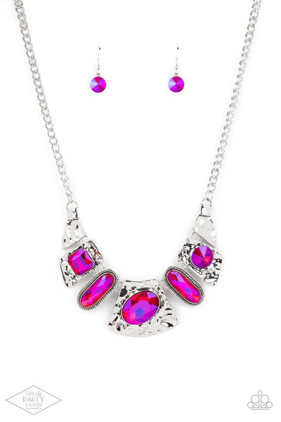 Futuristic Fashionista Pink Necklace