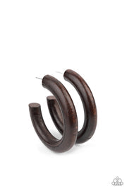 Woodsy Wonder Brown Hoop Earrings