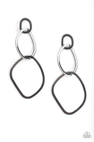 Twisted Trio - Black gunmetal earrings