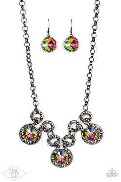 Hypnotized- Multi Oil Spill Necklace