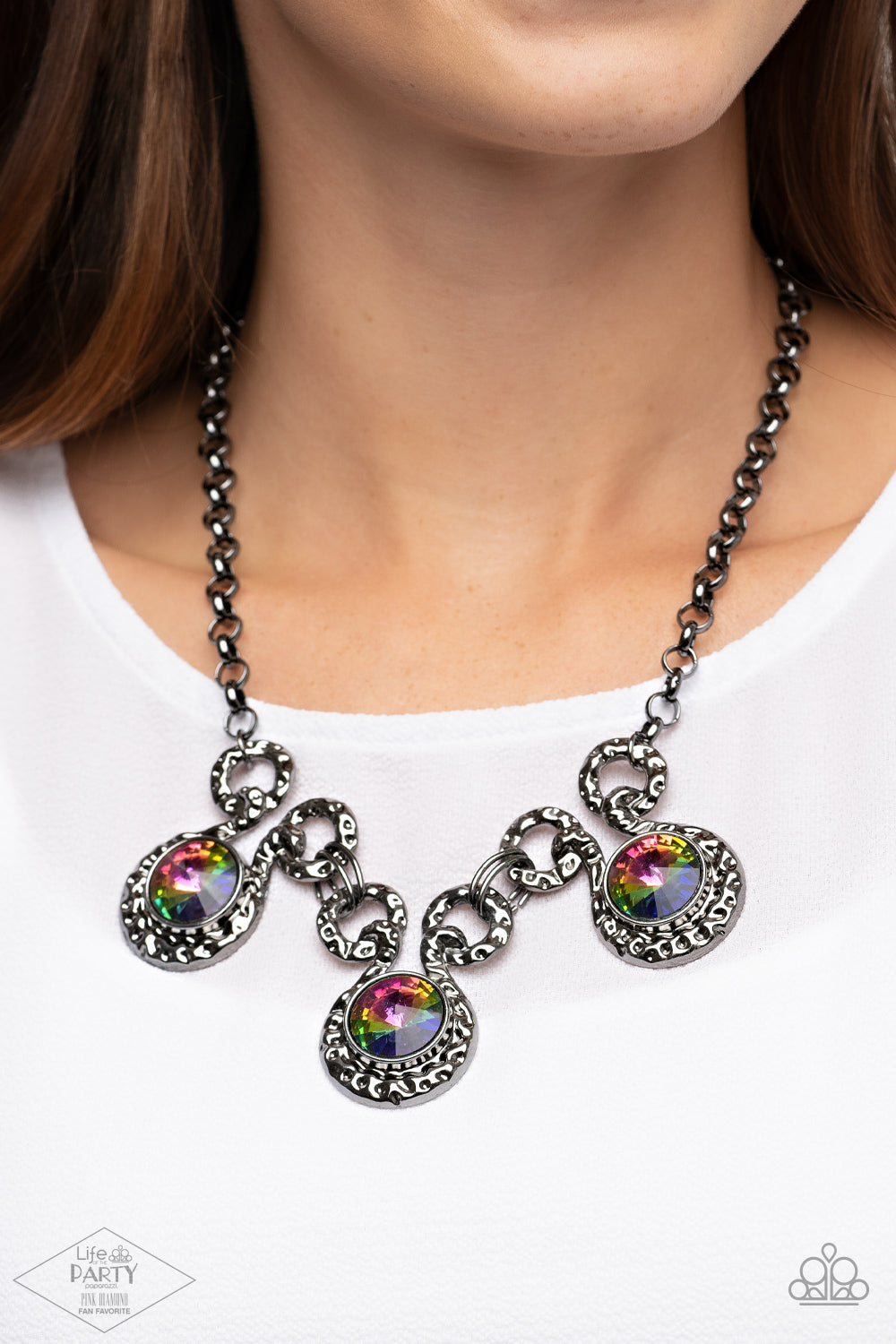 Hypnotized- Multi Oil Spill Necklace