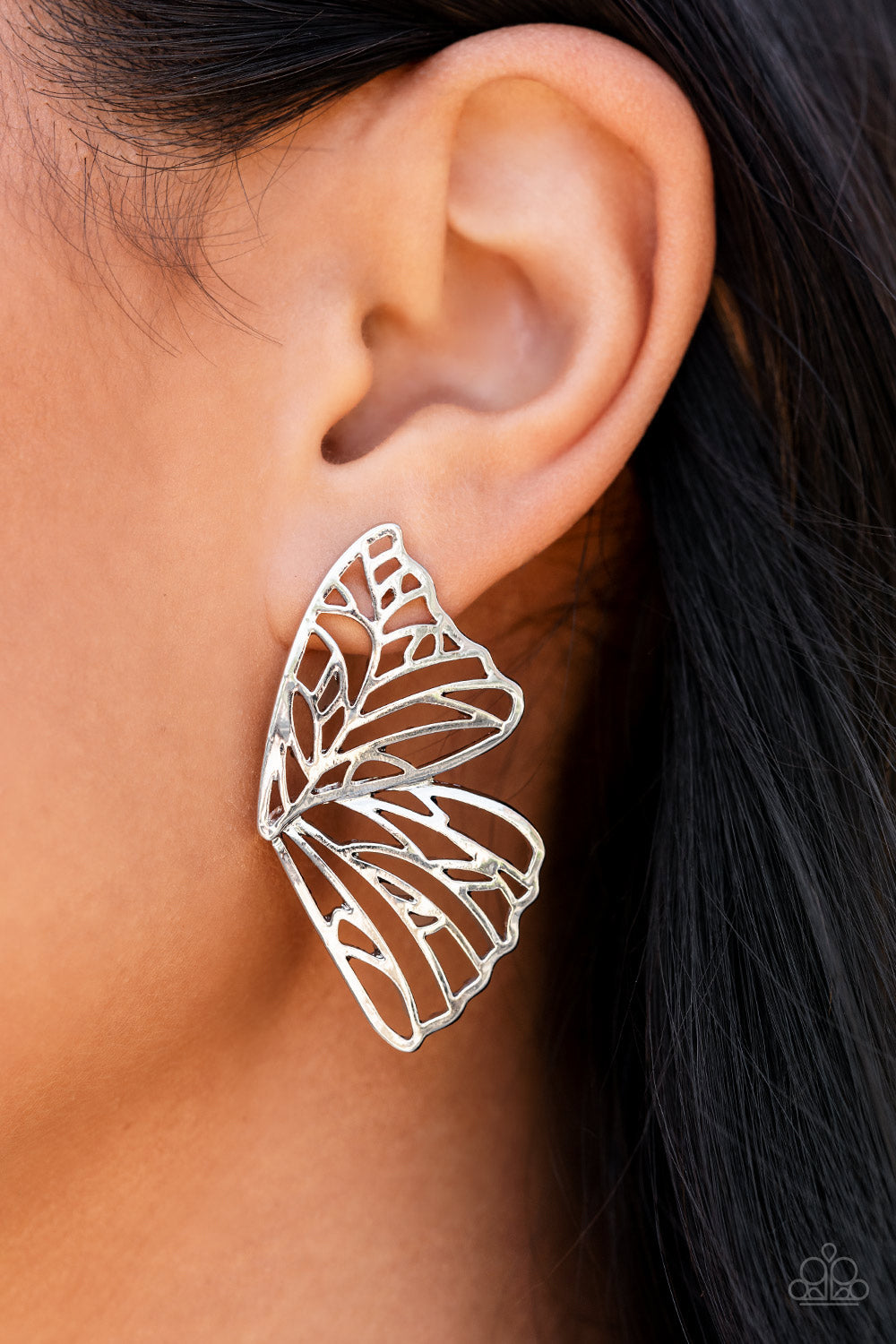 Butterfly Frills Silver Earrings LOP AUGUST