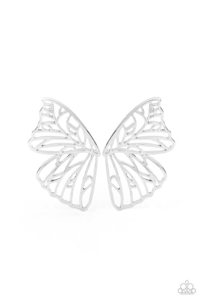 Butterfly Frills Silver Earrings LOP AUGUST